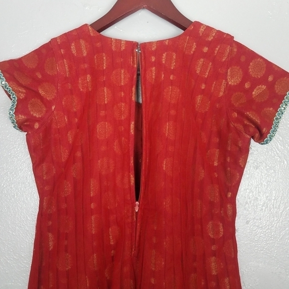 Vintage India Inspired Red Embellished Tunic - Picture 6 of 8